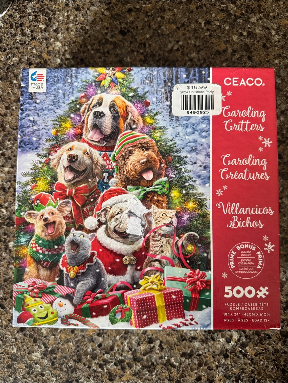 NEW CEACO "Caroling Critters" 500-Piece Holiday Puzzle w/Festive Animals